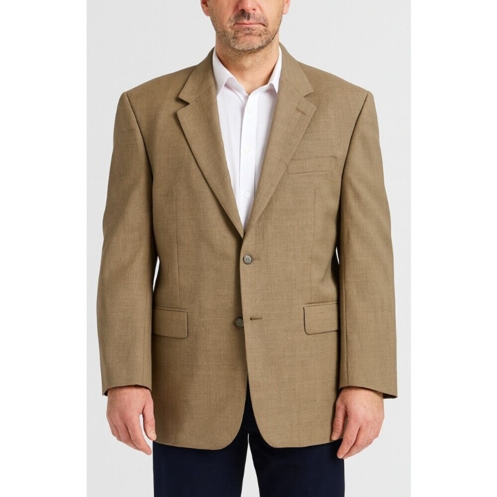 Jos. A. Bank wool blazer sport coat two button down brown SZ 46 Long